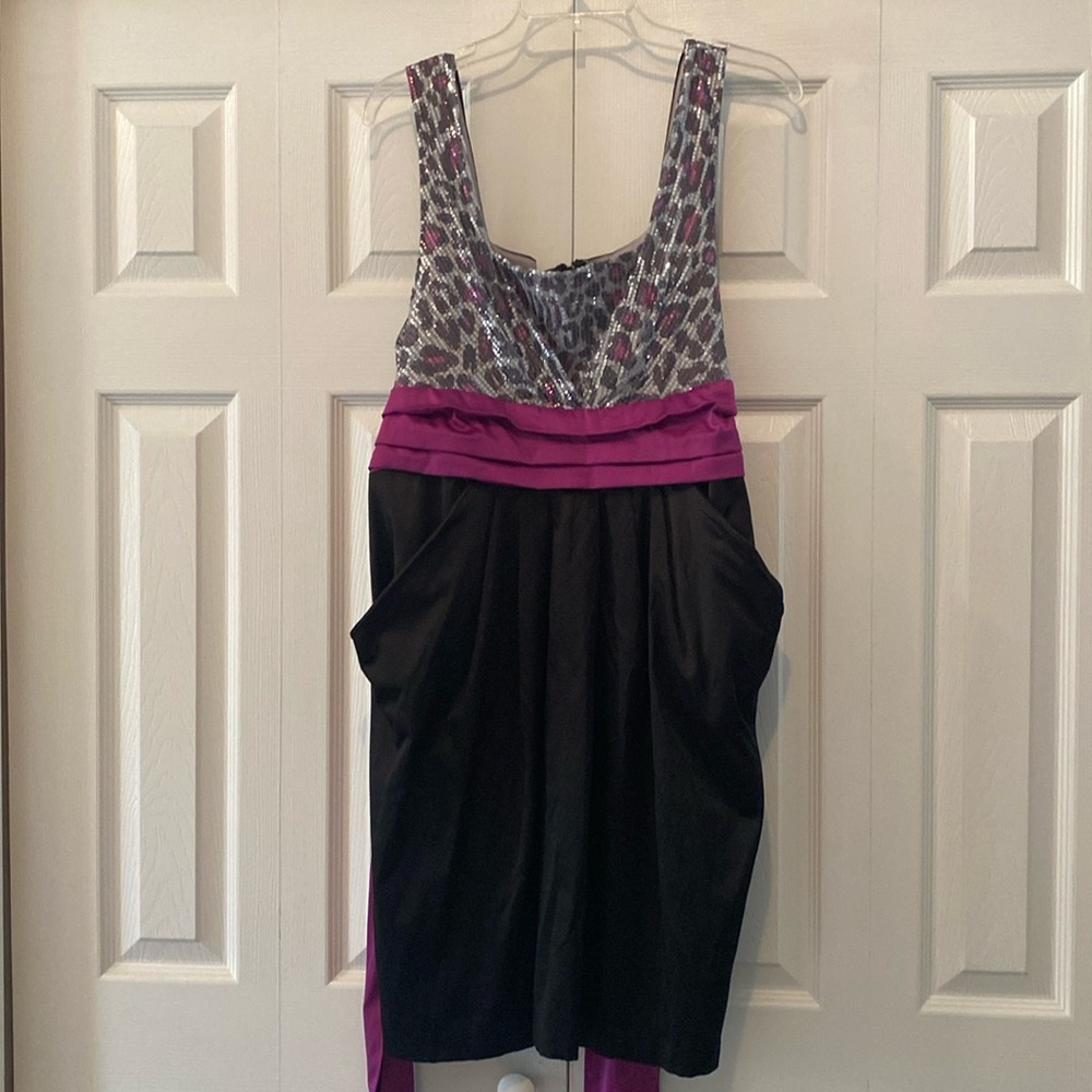 Pink & Black Leopard Party Dress w/Pockets